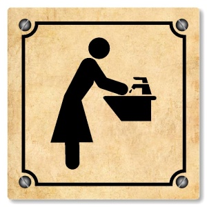 Umývárna ženy, 100x100mm, pergamen, Kansas